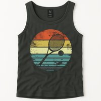 Tennis Player Gifts Retro Sunset Tennis Racquet Ball Coach Tank Top