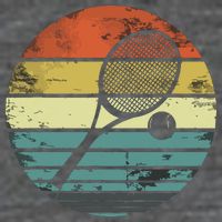Tennis Player Gifts Retro Sunset Tennis Racquet Ball Coach Tank Top