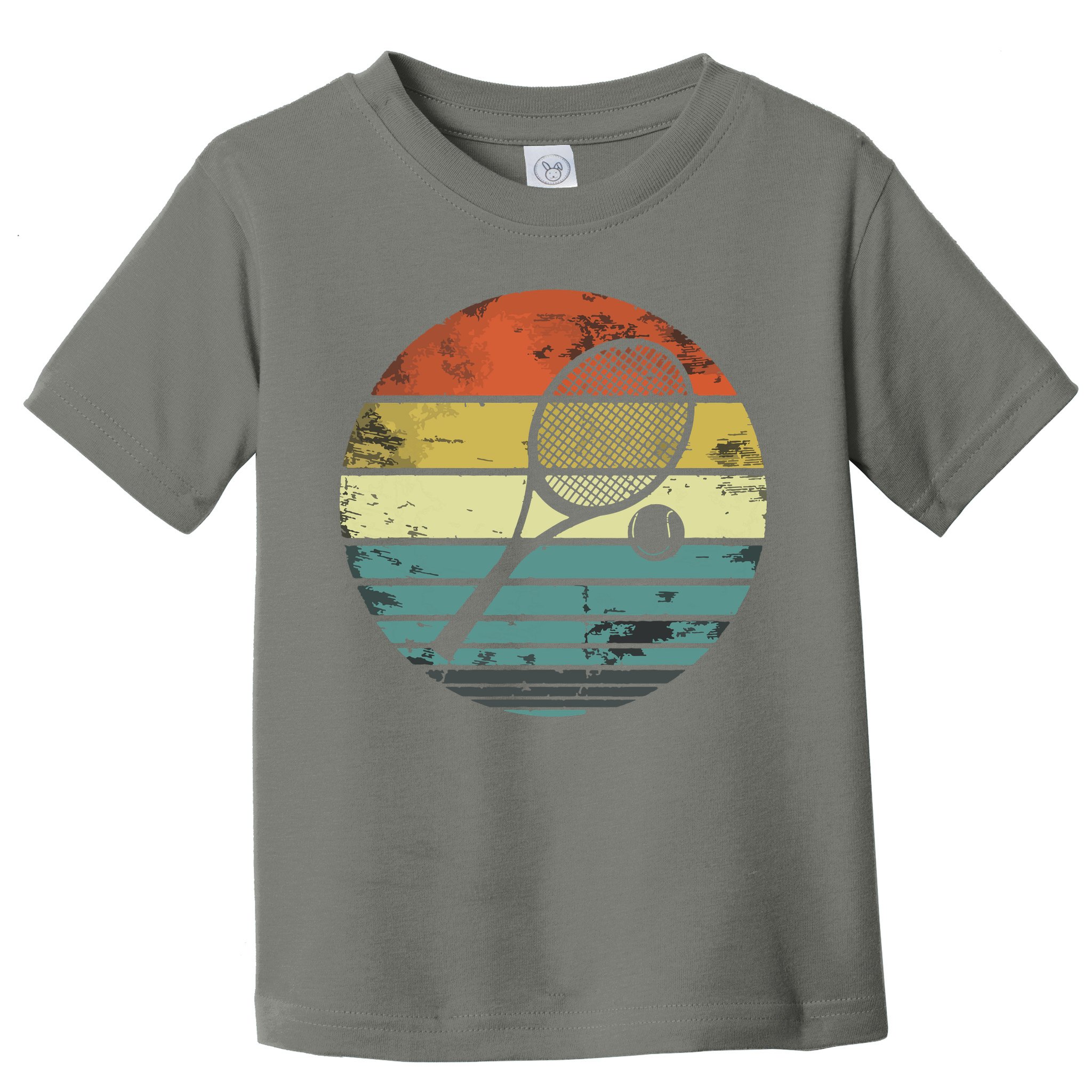 Tennis Player Gifts Retro Sunset Tennis Racquet Ball Coach Toddler T-Shirt
