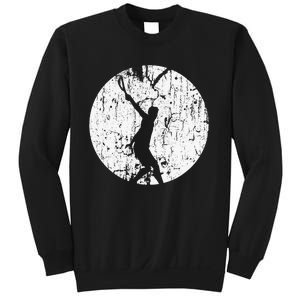 Tennis Player Gifts Retro Sunset Tennis Racquet Ball Coach Sweatshirt