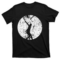 Tennis Player Gifts Retro Sunset Tennis Racquet Ball Coach T-Shirt