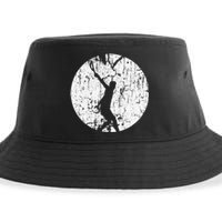 Tennis Player Gifts Retro Sunset Tennis Racquet Ball Coach Sustainable Bucket Hat