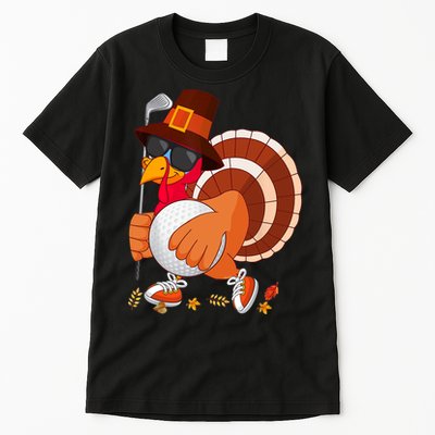Turkey Playing Golf Thanksgiving Turkey Golf Tall T-Shirt