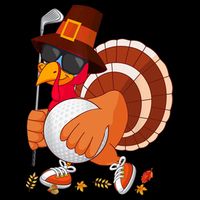 Turkey Playing Golf Thanksgiving Turkey Golf Women's Perfect Tri Tunic Long Sleeve Shirt