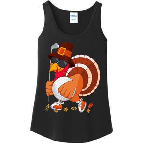 Turkey Playing Golf Thanksgiving Turkey Golf Ladies Essential Tank