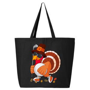 Turkey Playing Golf Thanksgiving Turkey Golf 25L Jumbo Tote