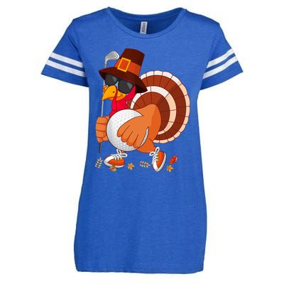 Turkey Playing Golf Thanksgiving Turkey Golf Enza Ladies Jersey Football T-Shirt