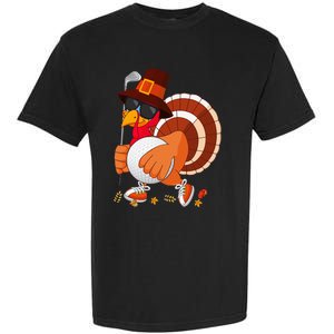 Turkey Playing Golf Thanksgiving Turkey Golf Garment-Dyed Heavyweight T-Shirt