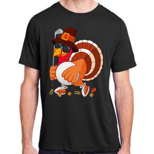 Turkey Playing Golf Thanksgiving Turkey Golf Adult ChromaSoft Performance T-Shirt