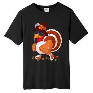 Turkey Playing Golf Thanksgiving Turkey Golf Tall Fusion ChromaSoft Performance T-Shirt