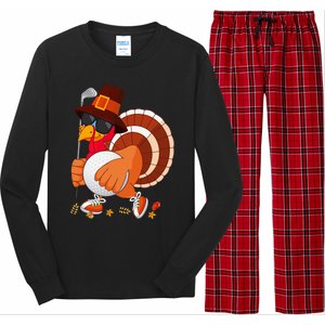 Turkey Playing Golf Thanksgiving Turkey Golf Long Sleeve Pajama Set