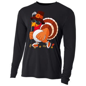 Turkey Playing Golf Thanksgiving Turkey Golf Cooling Performance Long Sleeve Crew