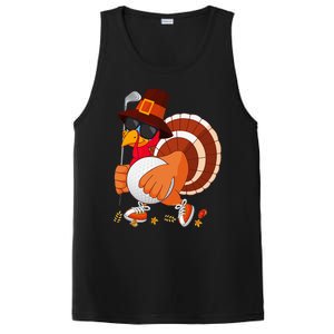 Turkey Playing Golf Thanksgiving Turkey Golf PosiCharge Competitor Tank