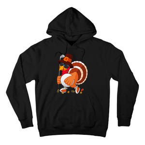 Turkey Playing Golf Thanksgiving Turkey Golf Tall Hoodie