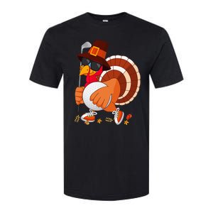 Turkey Playing Golf Thanksgiving Turkey Golf Softstyle CVC T-Shirt