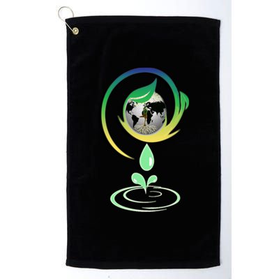 Tree Planting Graphic World Save Our Environt And Planet Gift Platinum Collection Golf Towel