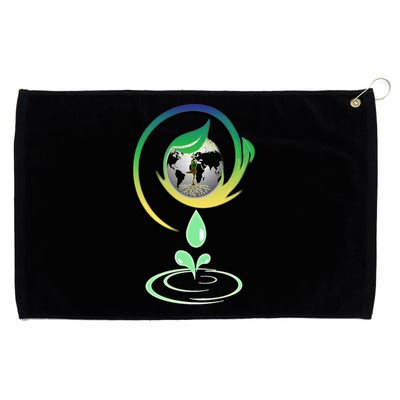 Tree Planting Graphic World Save Our Environt And Planet Gift Grommeted Golf Towel