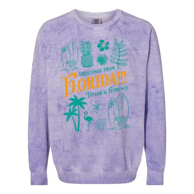 Tortured Poets Greetings From Florida Ttpd Colorblast Crewneck Sweatshirt