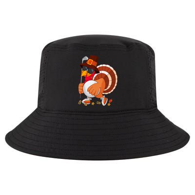 Turkey Playing Golf Thanksgiving Turkey Golf Cool Comfort Performance Bucket Hat