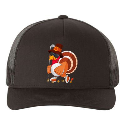 Turkey Playing Golf Thanksgiving Turkey Golf Yupoong Adult 5-Panel Trucker Hat