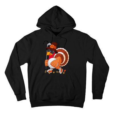 Turkey Playing Golf Thanksgiving Turkey Golf Hoodie