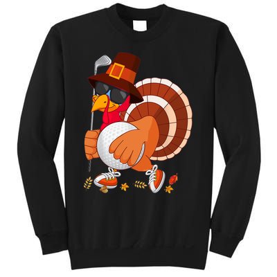 Turkey Playing Golf Thanksgiving Turkey Golf Sweatshirt