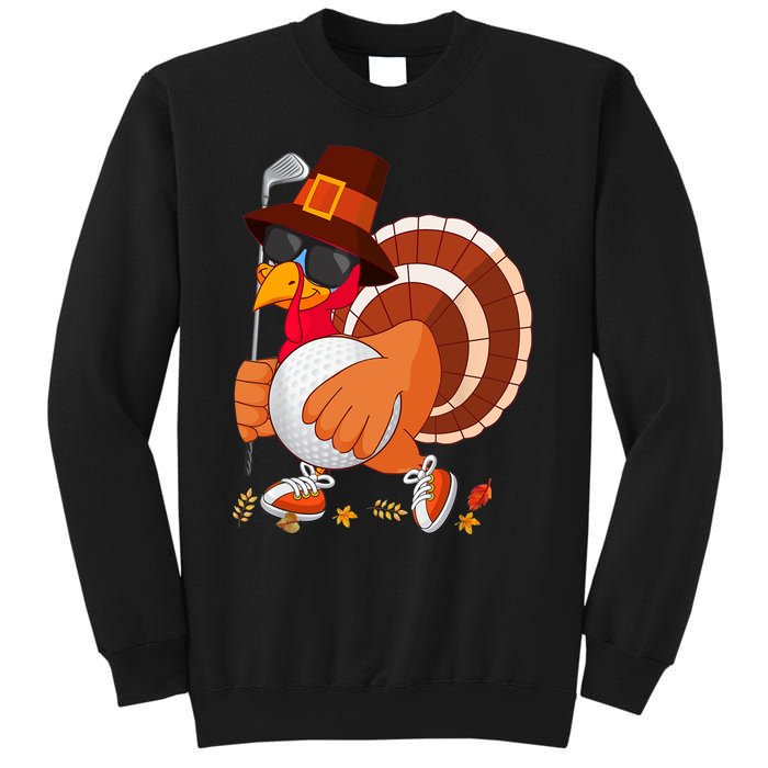 Turkey Playing Golf Thanksgiving Turkey Golf Sweatshirt