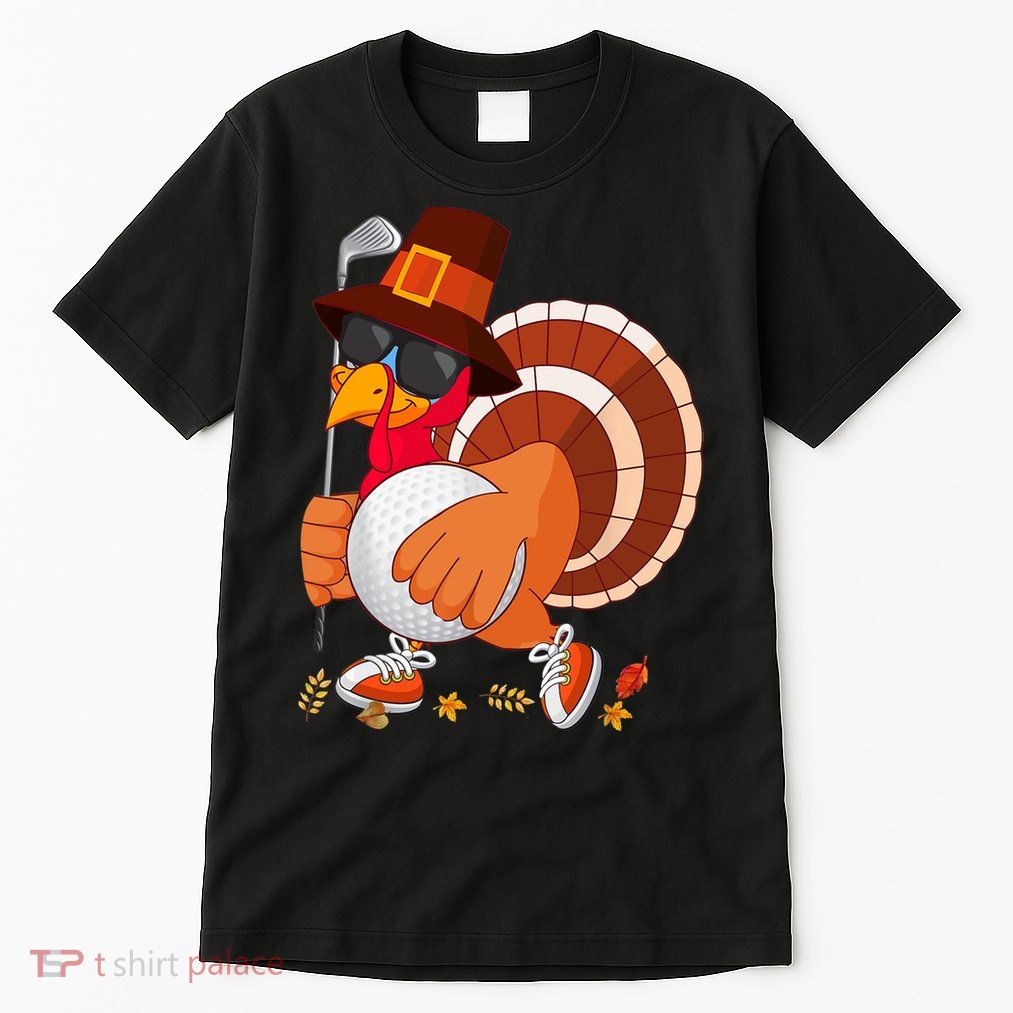 Turkey Playing Golf Thanksgiving Turkey Golf Tall T-Shirt