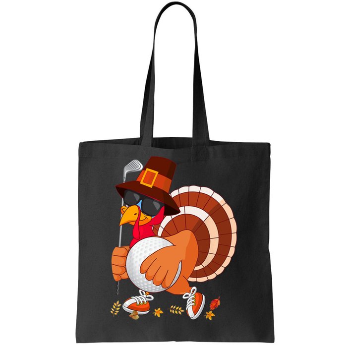 Turkey Playing Golf Thanksgiving Turkey Golf Tote Bag