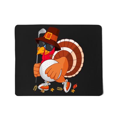 Turkey Playing Golf Thanksgiving Turkey Golf Mousepad