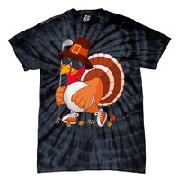 Turkey Playing Golf Thanksgiving Turkey Golf Tie-Dye T-Shirt