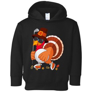 Turkey Playing Golf Thanksgiving Turkey Golf Toddler Hoodie