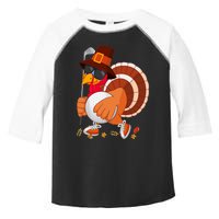 Turkey Playing Golf Thanksgiving Turkey Golf Toddler Fine Jersey T-Shirt