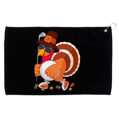 Turkey Playing Golf Thanksgiving Turkey Golf Grommeted Golf Towel