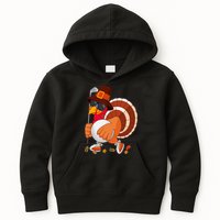 Turkey Playing Golf Thanksgiving Turkey Golf Kids Hoodie