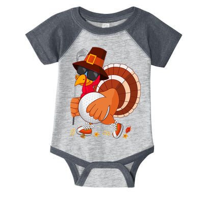 Turkey Playing Golf Thanksgiving Turkey Golf Infant Baby Jersey Bodysuit