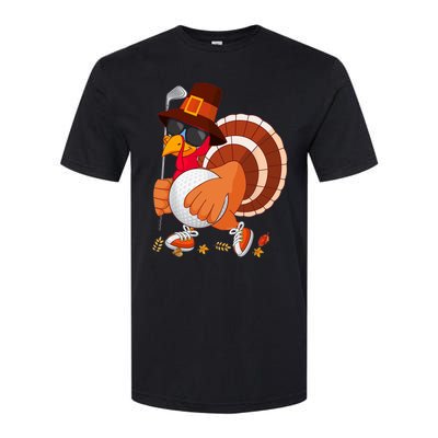 Turkey Playing Golf Thanksgiving Turkey Golf Softstyle CVC T-Shirt