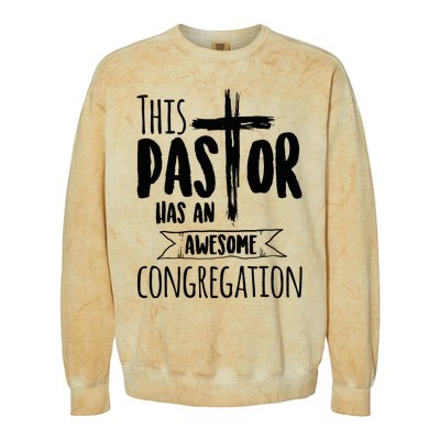 This Pastor Has An Awesome Congregation Priest Gift Colorblast Crewneck Sweatshirt