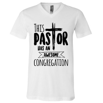 This Pastor Has An Awesome Congregation Priest Gift V-Neck T-Shirt