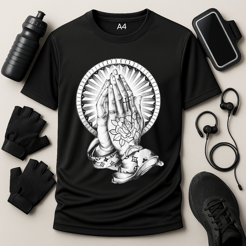 Tattoo Praying Hands Performance Shirt