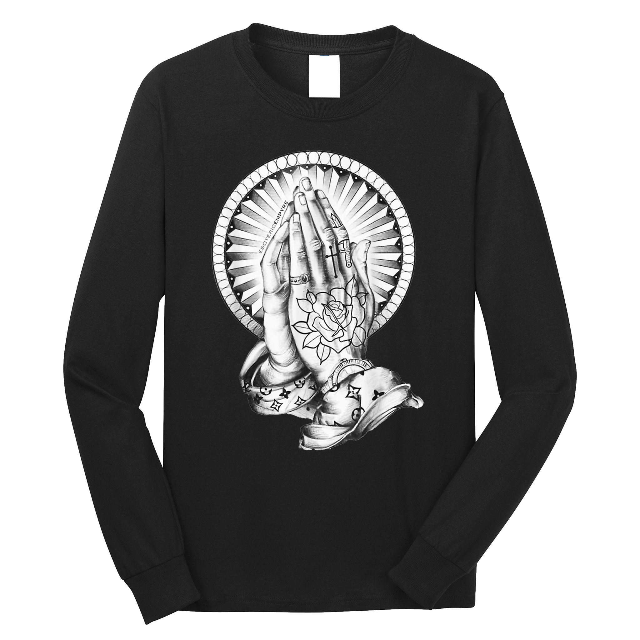 Tattoo Praying Hands Long Sleeve Shirt