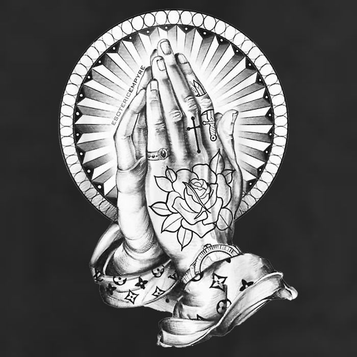 Tattoo Praying Hands Adult Drive Performance Visor