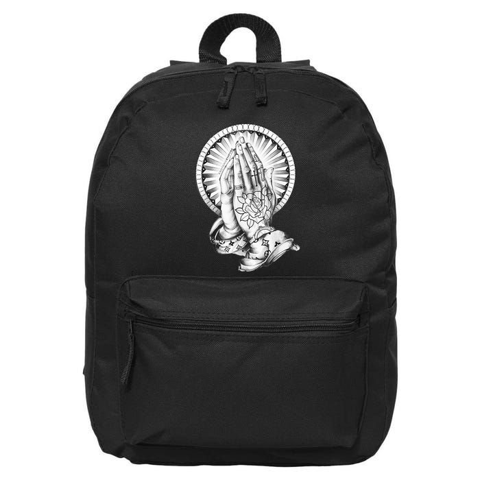Tattoo Praying Hands 16 in Basic Backpack