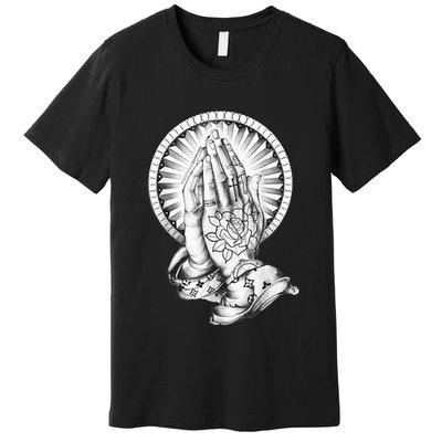 Tattoo Praying Hands Premium T-Shirt
