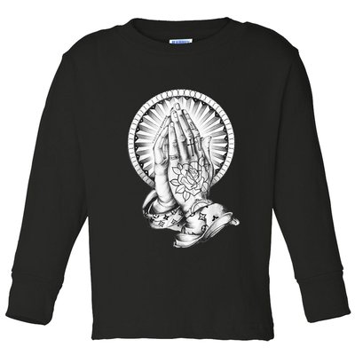 Tattoo Praying Hands Toddler Long Sleeve Shirt