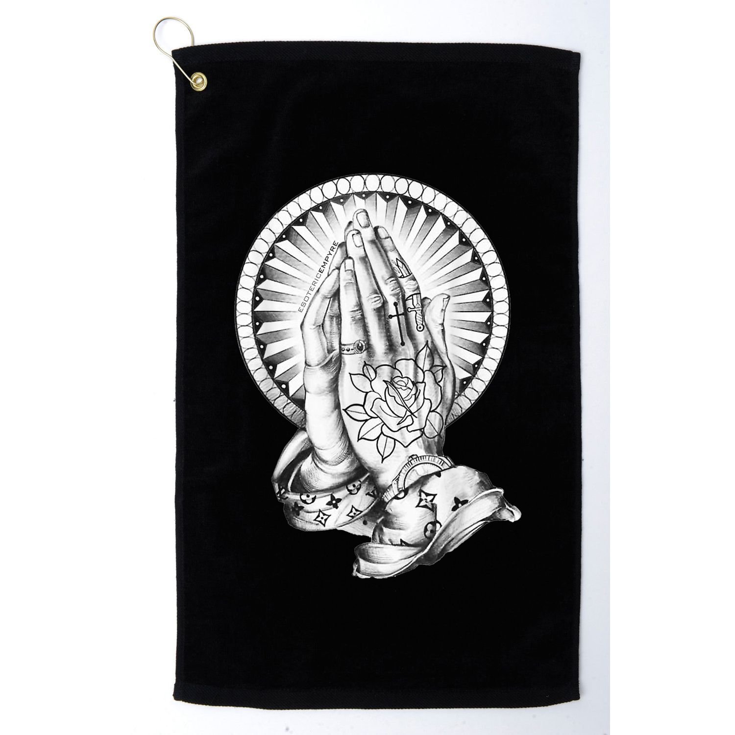 Tattoo Praying Hands Golf Towel