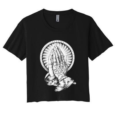 Tattoo Praying Hands Crop Top