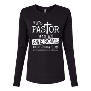 This Pastor Has An Awesome Congregation Womens Cotton Relaxed Long Sleeve T-Shirt