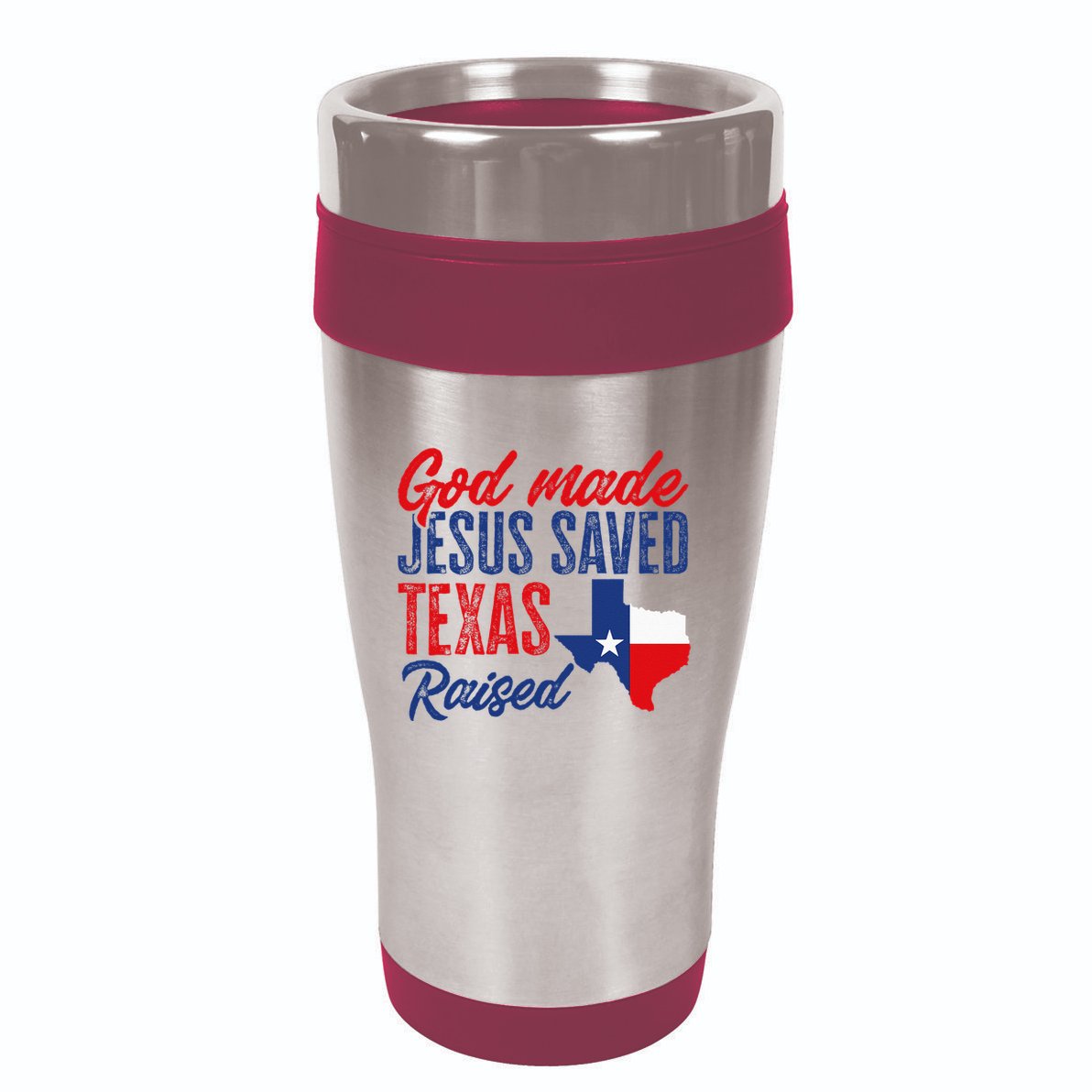 Texas Pride Home God Made Jesus Saved Texas Raised 16oz Travel Tumbler