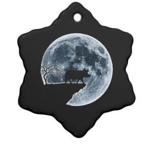 Teacup Pig Halloween Costume Moon Silhouette Meaningful Gift Ceramic Star Ornament